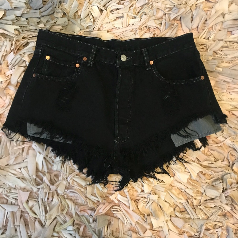 Levis Vintage 501 Button-fly Distressed Shorts